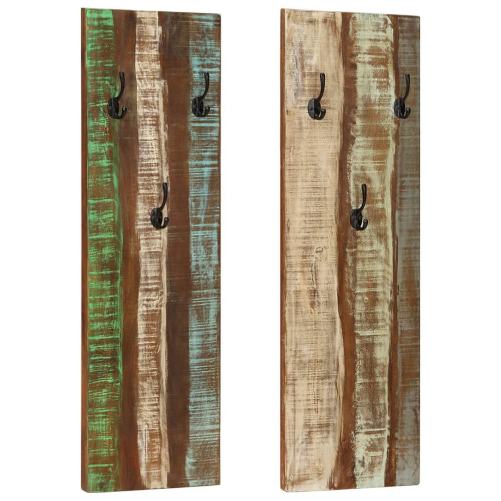 vidaXL Wall Coat Racks 2 pcs. 36x3x110 cm Solid Reclaimed Wood