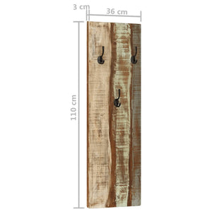 vidaXL Wall Coat Racks 2 pcs. 36x3x110 cm Solid Reclaimed Wood