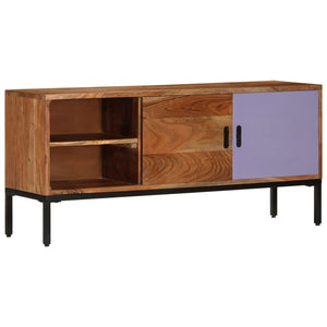 vidaXL TV Cabinet Honey Brown and Grey 110x30x50 cm Solid Acacia Wood