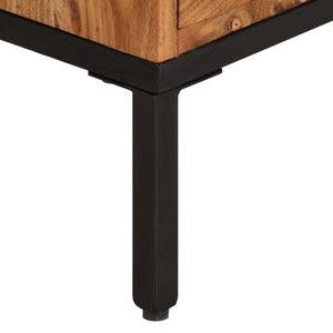 vidaXL TV Cabinet Honey Brown and Grey 110x30x50 cm Solid Acacia Wood