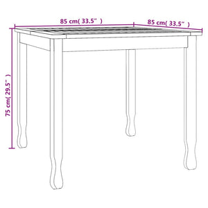 Garten-Esstisch 85x85x75 cm Massivholz Teak