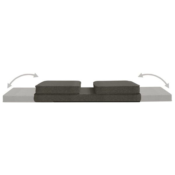 vidaXL Floor Chair Foldable Dark Grey Fabric