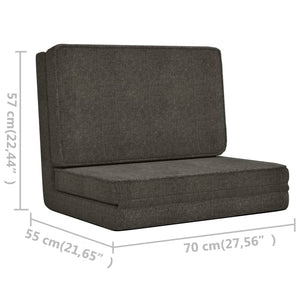 vidaXL Floor Chair Foldable Dark Grey Fabric