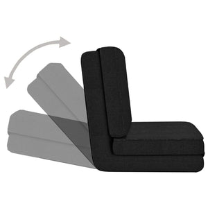 vidaXL Floor Chair Foldable Black Fabric