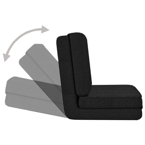 vidaXL Floor Chair Foldable Black Fabric