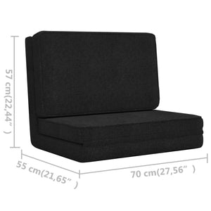 vidaXL Floor Chair Foldable Black Fabric