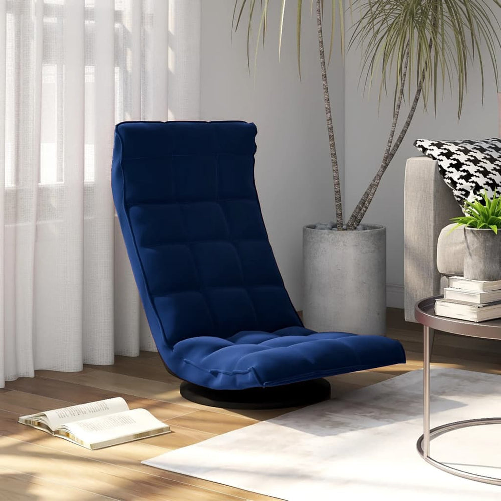 vidaXL Swivel Floor Chair Blue Velvet