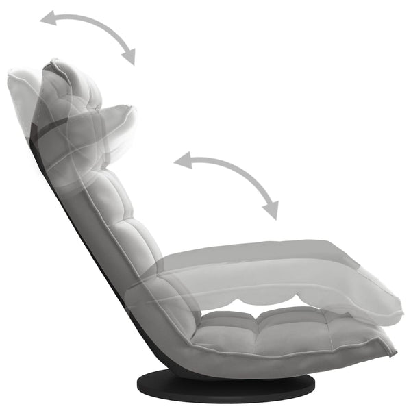 vidaXL Swivel Floor Chair Light Grey Velvet