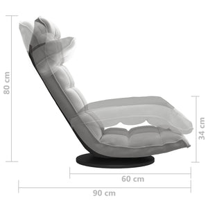 vidaXL Swivel Floor Chair Light Grey Velvet