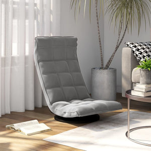 vidaXL Swivel Floor Chair Light Grey Velvet