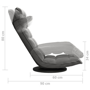 vidaXL Swivel Floor Chair Dark Grey Velvet