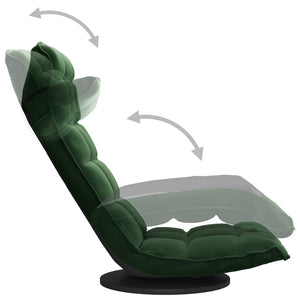 vidaXL Floor Chair Swivel Dark Green Velvet