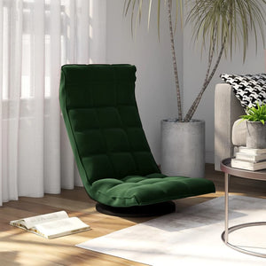 vidaXL Floor Chair Swivel Dark Green Velvet