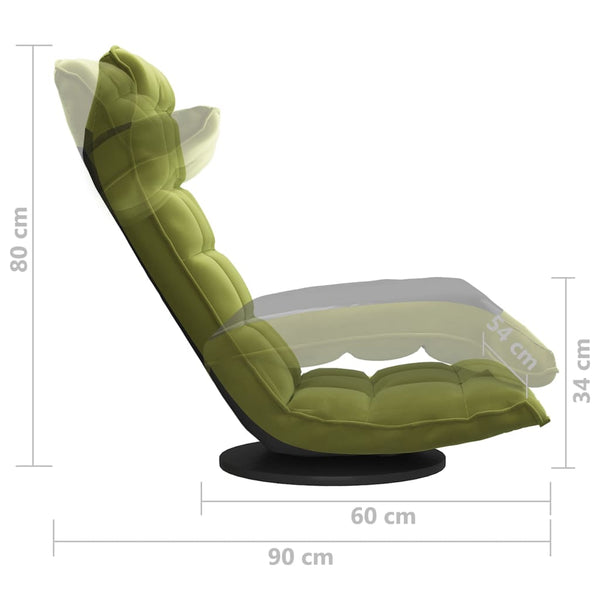 vidaXL Swivel Floor Chair Light Green Velvet