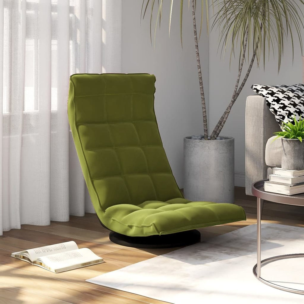 vidaXL Swivel Floor Chair Light Green Velvet