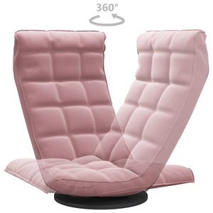 vidaXL Floor Chair Swivel Pink Velvet