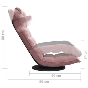 vidaXL Floor Chair Swivel Pink Velvet