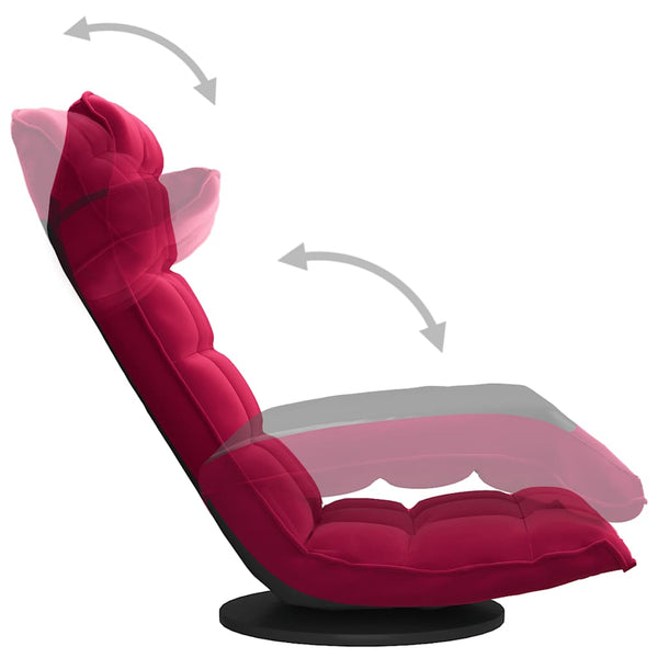 vidaXL Swivel Floor Chair Wine Red Velvet