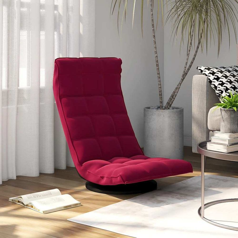 vidaXL Swivel Floor Chair Wine Red Velvet