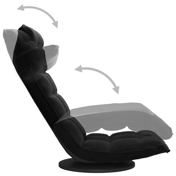 vidaXL Floor Chair Swivel Black Velvet