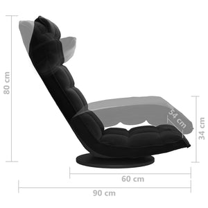 vidaXL Floor Chair Swivel Black Velvet
