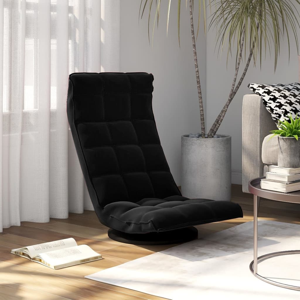 vidaXL Floor Chair Swivel Black Velvet