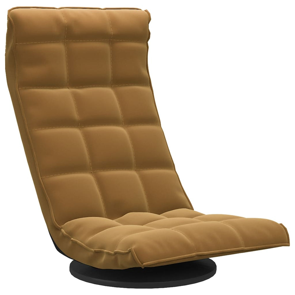 vidaXL Swivel Floor Chair Brown Velvet