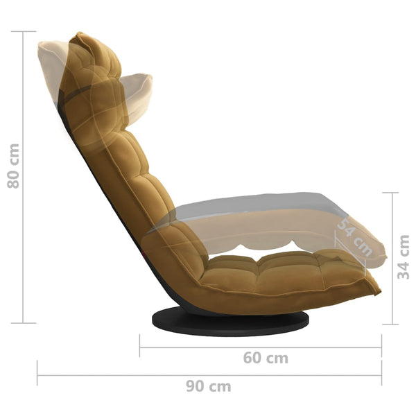 vidaXL Swivel Floor Chair Brown Velvet
