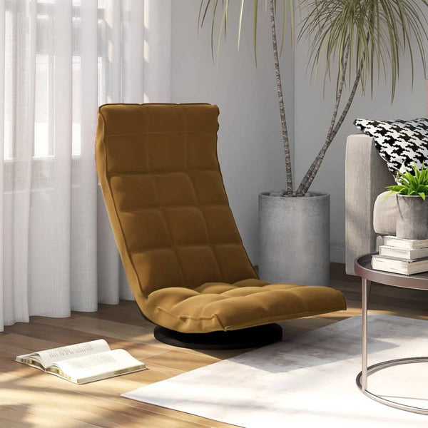 vidaXL Swivel Floor Chair Brown Velvet