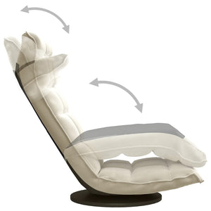 vidaXL Floor Chair Swivel Cream Velvet
