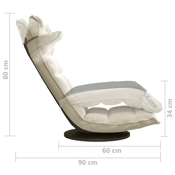 vidaXL Floor Chair Swivel Cream Velvet