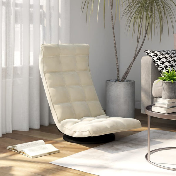 vidaXL Floor Chair Swivel Cream Velvet
