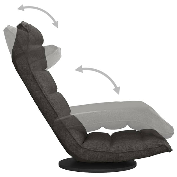 vidaXL Swivel Floor Chair Dark Grey Fabric