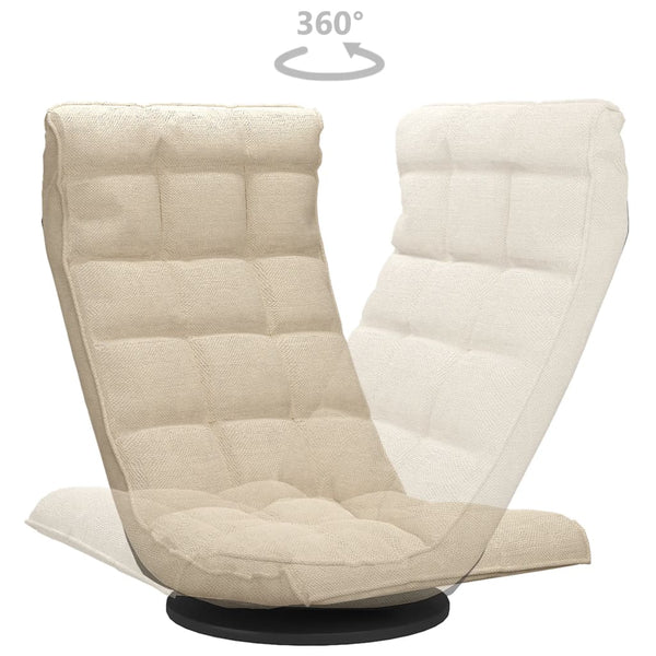 vidaXL Swivel Floor Chair Cream Fabric