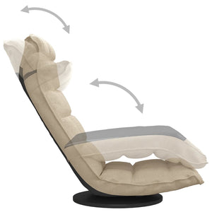 vidaXL Swivel Floor Chair Cream Fabric