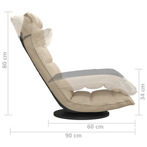 vidaXL Swivel Floor Chair Cream Fabric