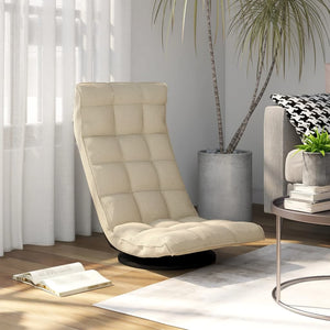 vidaXL Swivel Floor Chair Cream Fabric