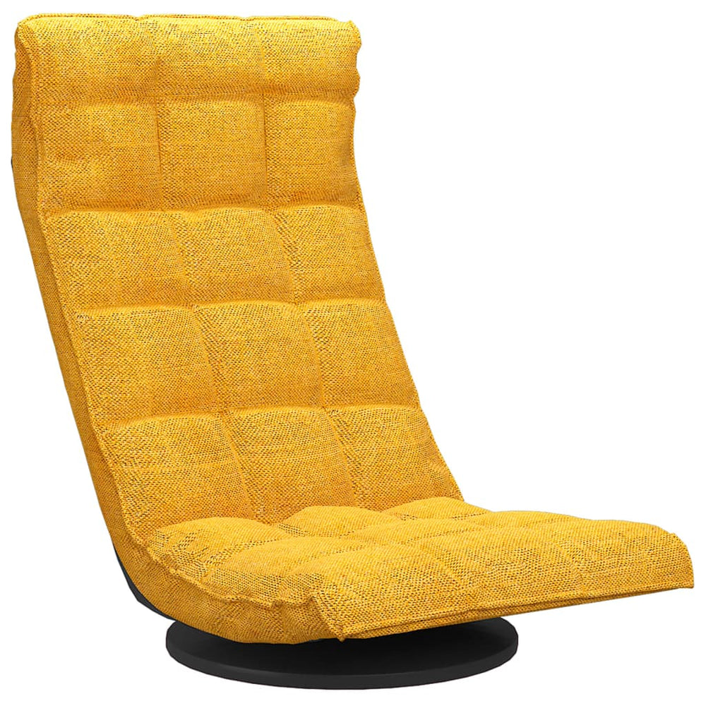 vidaXL Swivel Floor Chair Mustard Yellow Fabric