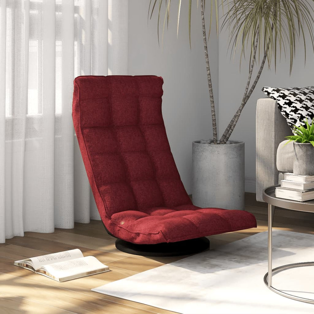 vidaXL Swivel Floor Chair Wine Red Fabric