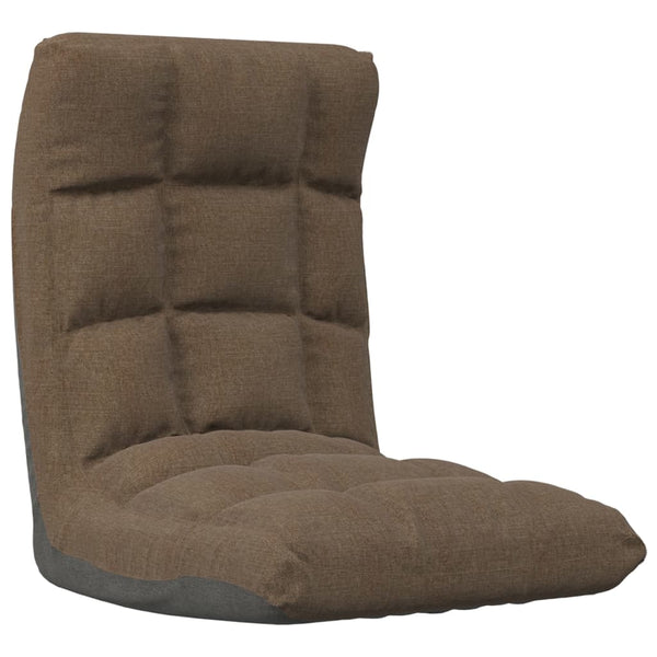 vidaXL Floor Chair Foldable Brown Fabric