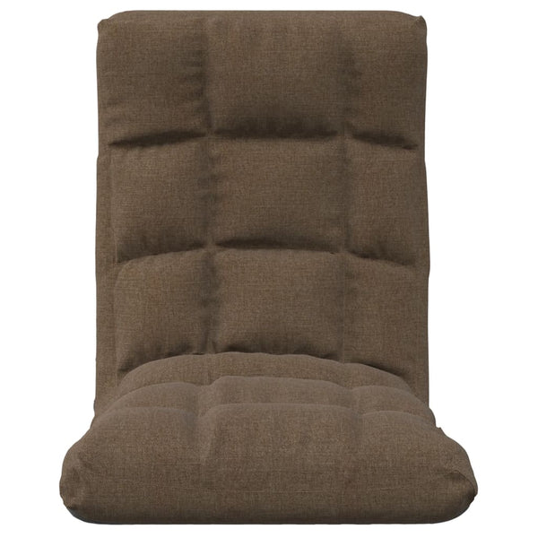 vidaXL Floor Chair Foldable Brown Fabric