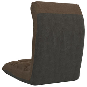 vidaXL Floor Chair Foldable Brown Fabric
