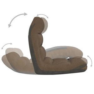 vidaXL Floor Chair Foldable Brown Fabric