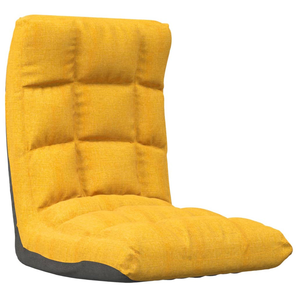 vidaXL Floor Chair Foldable Mustard Yellow Fabric