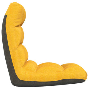 vidaXL Floor Chair Foldable Mustard Yellow Fabric