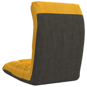 vidaXL Floor Chair Foldable Mustard Yellow Fabric