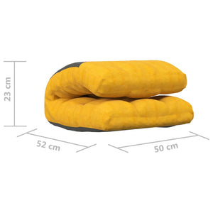 vidaXL Floor Chair Foldable Mustard Yellow Fabric