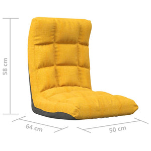 vidaXL Floor Chair Foldable Mustard Yellow Fabric