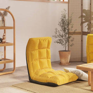 vidaXL Floor Chair Foldable Mustard Yellow Fabric