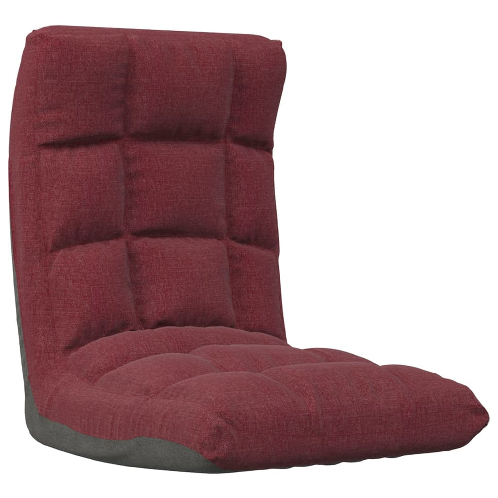 vidaXL Foldable Floor Chair Wine Red Fabric